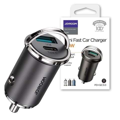 Autoladegerät Joyroom C-A35 USB Typ C PD 45W 5A QC 3.0 Schwarz