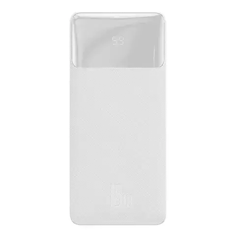 Baseus Bipow 30000mAh Powerbank, 2xUSB, USB-C, 15W (weiß)