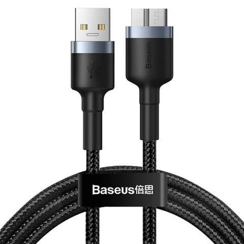 Baseus Cafule 2A USB 3.0 auf Micro-B 3.0 Kabel 1m Schwarz-Grau