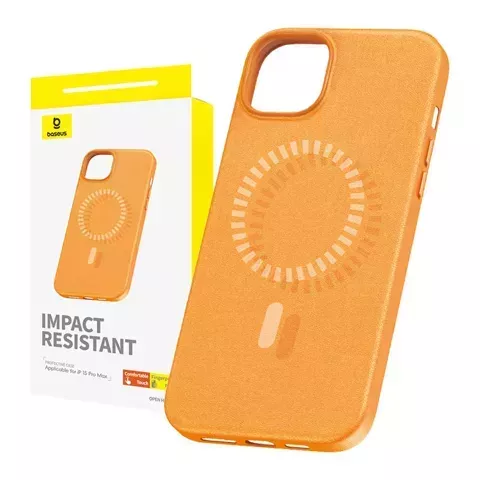 Baseus Fauxther Series Magnetische Handyhülle für iPhone 15 Pro Max (Orange)