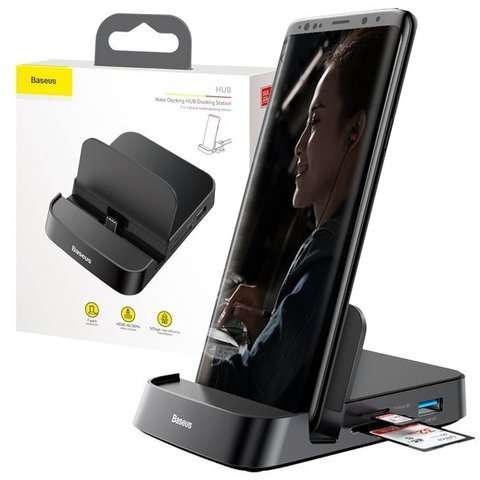 Baseus HUB 7in1 Dockingstation für HDMI 4K 3x USB microSD 15W Smartphones