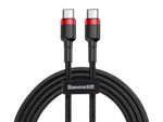 Baseus Kabel Cafule 2x USB-C QC 3A 1m PD rot schwarz