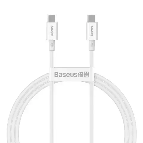 Baseus Superior Kabel USB Typ C - USB Typ C Schnellladung Quick Charge / Power Delivery / FCP 100W 5A 20V 1m weiß (CATYS-B02)