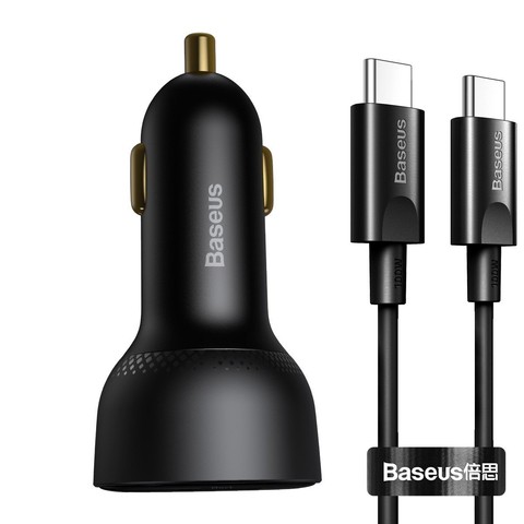 Baseus Superme USB Autoladegerät, USB-C, 100W USB-C Kabel (schwarz)