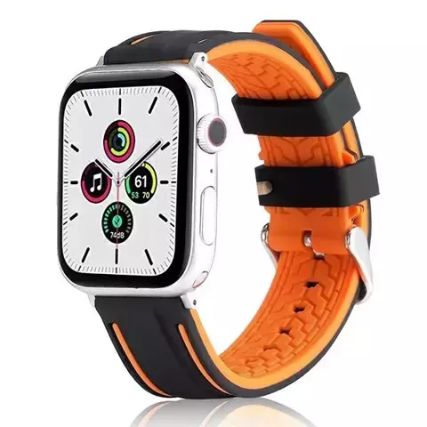 Beline Solid Silicone Smartwatch Strap für Apple Watch 38/40/41mm orange/schwarz orange/schwarz