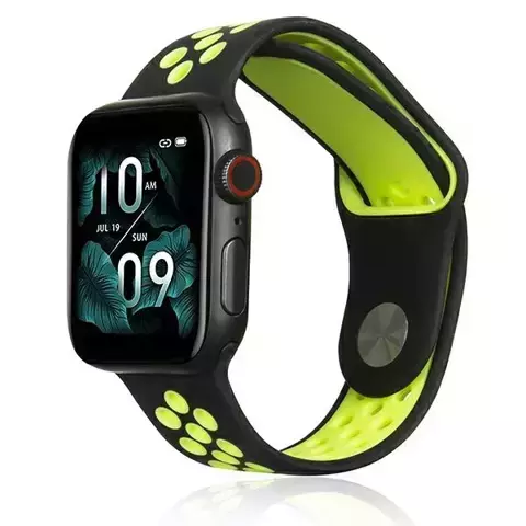 Beline Sport Silikon Smartwatch Armband für Apple Watch 42/44/45/49mm schwarz/lime schwarz/lime