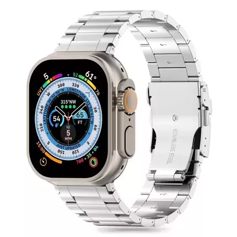 Bransoleta Stainless Pro für Apple Watch 4 / 5 / 6 / 7 / 8 / 9 / Ultra 1 / 2 (42 / 44 / 45 / 49 mm) Silber