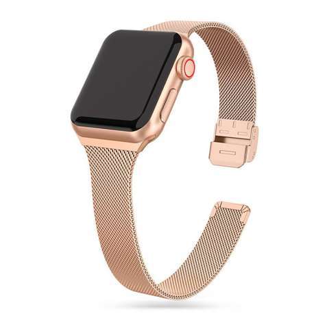 Bransoleta Thin Milanese do Apple Watch 4/5/6/7/SE (38/40/41 mm) Blush Gold