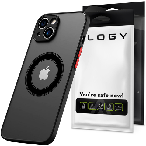 Case für Apple iPhone 13 Alogy Hybrid Mag Case für MagSafe mit Kameraschutz mattschwarz