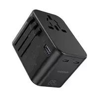 Choetech Fast Universal GaN Reiseladegerät 2 x USB Typ C / USB 65W Power Delivery Schwarz (PD5009-BK)