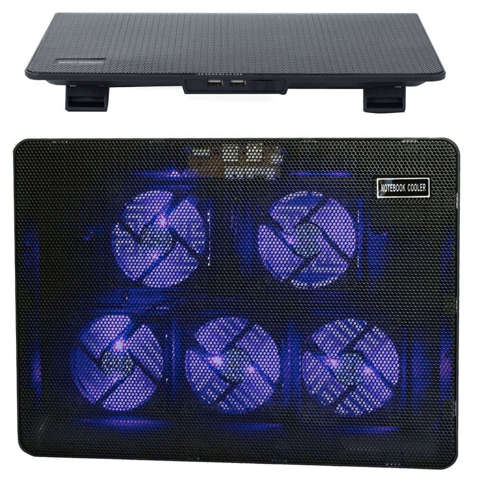 Cooling Pad Laptop Support Notebook Ständer verstellbar 12-17 Zoll LED-Hintergrundbeleuchtung schwarz