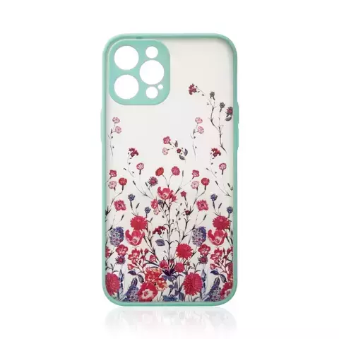 Design Case für iPhone 12 Flower Case hellblau