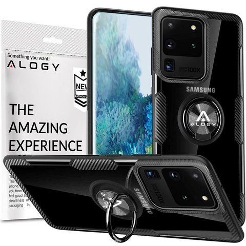 Etui Alogy Ring Holder Clear Armor für Samsung Galaxy S20 Ultra schwarz