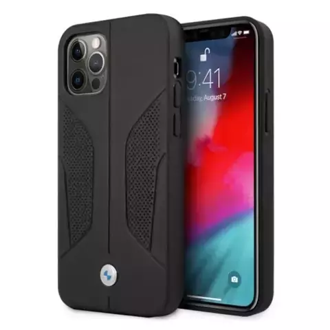 Etui BMW BMHCP12MRSCSK für Apple iPhone 12/12 Pro 6,1" Hardcase Leder perforierte Seiten