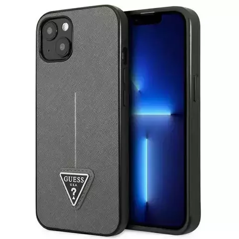 Etui Guess GUHCP14MPSATLG für Apple iPhone 14 Plus 6,7" srebrny/silver Hardcase SaffianoTriangle Logo