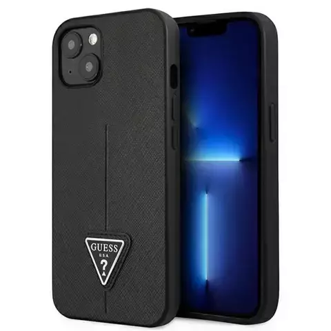 Etui Guess GUHCP14MPSATLK für Apple iPhone 14 Plus 6,7" Czarny/Black Hardcase SaffianoTriangle Logo