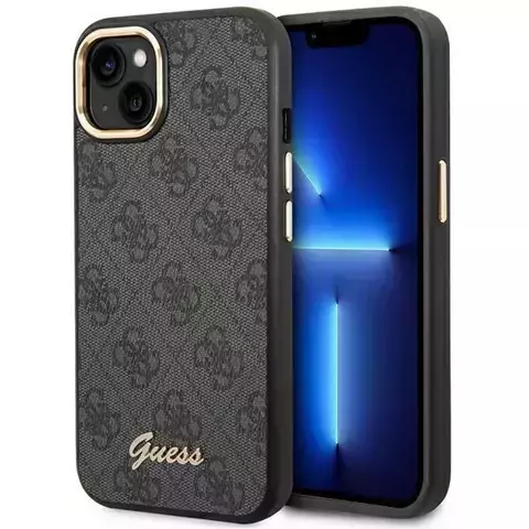 Etui Guess GUHCP14SHG4SHK für Apple iPhone 14 6,1" Czarny/Black Hard Case 4G Vintage Gold Logo