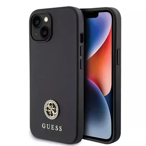 Etui Guess GUHCP15SPS4DGPK für iPhone 15 6,1" czarny/black hardcase Strass Metal Logo