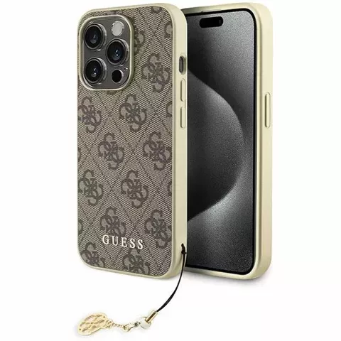 Etui Guess GUHCP15XGF4GBR für iPhone 15 Pro Max 6,7" braun/braun Hardcase 4G Charms Collection