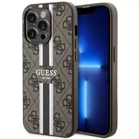 Etui Guess GUHMP14LP4RPSW für iPhone 14 Pro 6,1" Hardcase 4G bedruckte Streifen MagSafe