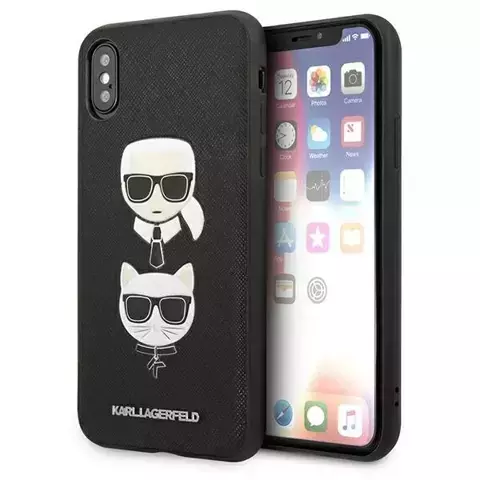 Etui Karl Lagerfeld KLHCI65SAKICKCBK für iPhone XS Max Hardcase Saffiano Karl