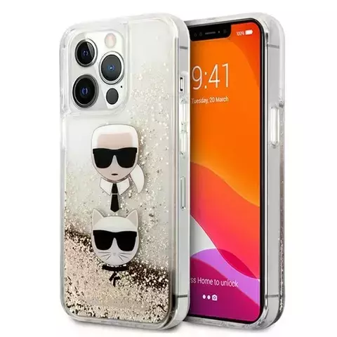 Etui Karl Lagerfeld KLHCP13XKICGLD für iPhone 13 Pro Max 6,7" Hardcase Liquid Glitter Karl