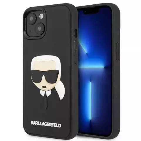 Etui Karl Lagerfeld KLHCP14MKH3DBK für iPhone 14 Plus 6,7" Hardcase 3D Rubber Karl`s Head