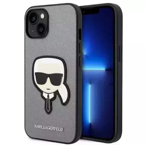 Etui Karl Lagerfeld KLHCP14MSAPKHG für iPhone 14 Plus 6,7" Hardcase Saffiano Karl`s Head Patch