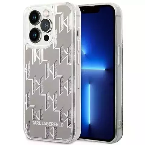 Etui Karl Lagerfeld KLHCP14XLMNMS für iPhone 14 Pro Max 6,7" Hardcase Liquid Glitter Monogram srebrny/silver