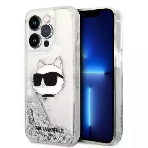 Etui Karl Lagerfeld KLHCP14XLNCHCS für iPhone 14 Pro Max 6,7" Hardcase Glitter Choupette Head srebrny/silver