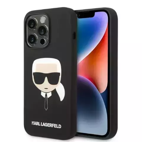 Etui Karl Lagerfeld KLHMP14LSLKHBK für iPhone 14 Pro 6,1" Hardcase Silikon Karl`s Head Magsafe