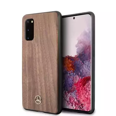 Etui Mercedes MEHCS62VWOLB für Samsung Galaxy S20 G980 Hartschalenetui Wood Line Nussbaum