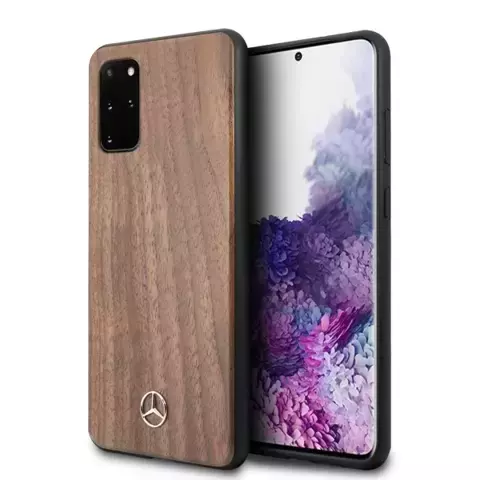 Etui Mercedes MEHCS67VWOLB für Samsung Galaxy S20 Plus G985 Hartschalenetui Wood Line Nussbaum