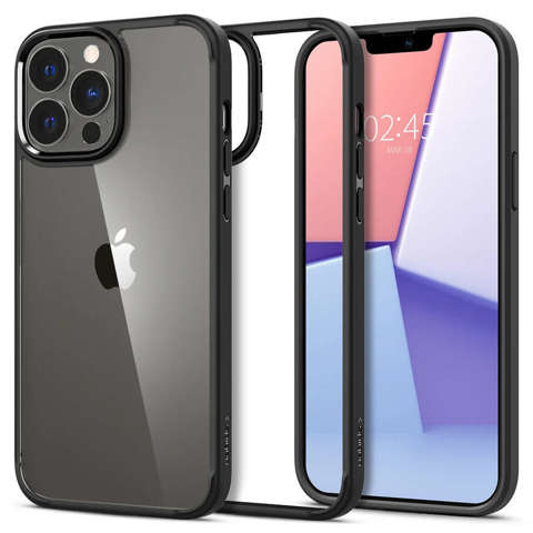 Etui Obudowa Hülle Spigen Ultra Hybrid für Apple iPhone 13 Pro Max Mattschwarz