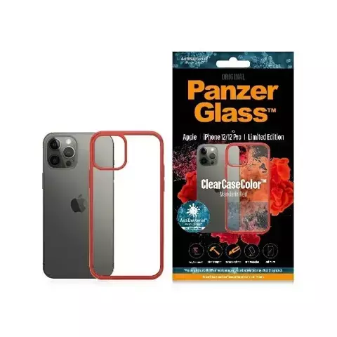 Etui PanzerGlass ClearCase für iPhone 12/12 Pro Mandarin Red AB