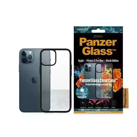 Etui PanzerGlass ClearCase für iPhone 12 Pro Max 6,7" Antibacterial czarny/black