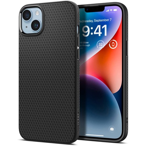 Etui Spigen Liquid Air für Apple iPhone 14 Mattschwarz