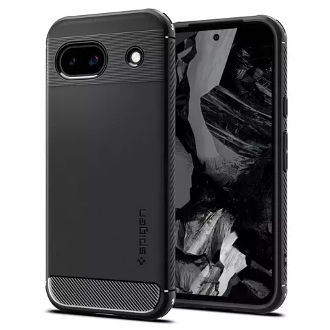 Etui Spigen Rugged Armor für Google Pixel 8A Mattschwarz