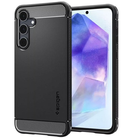 Etui Spigen Rugged Armor für Samsung Galaxy A55 5G Mattschwarz