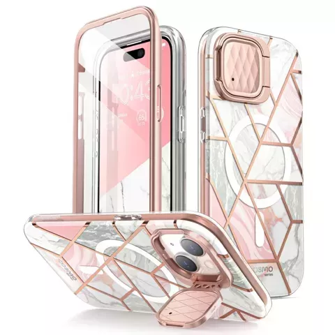 Etui Supcase Cosmo Mag MagSafe für Apple iPhone 15 Marble