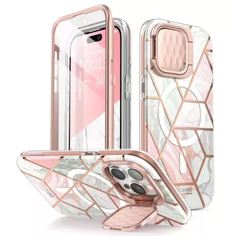 Etui Supcase Cosmo Mag MagSafe für Apple iPhone 15 Pro Marble