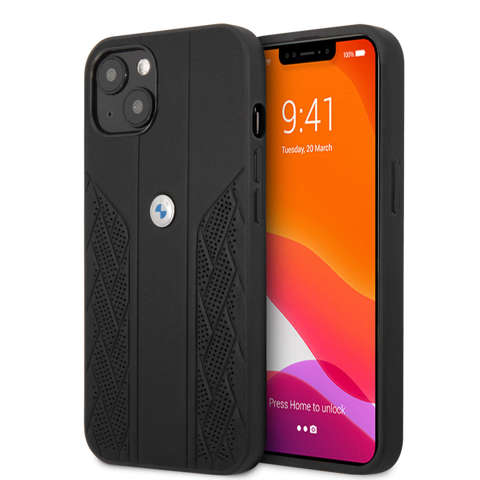 Etui für Telefon BMW BMHCP13SRSPPK für Apple iPhone 13 Mini 5,4" Czarny/Black Hardcase Leather Curve Perforate