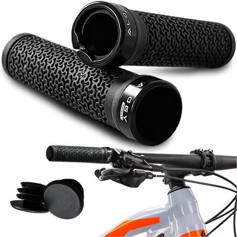 Fahrradgriffe, ergonomische Lenkergriffe, für MTB Alogy Sport Fahrrad, Schwarz [2 Stück]