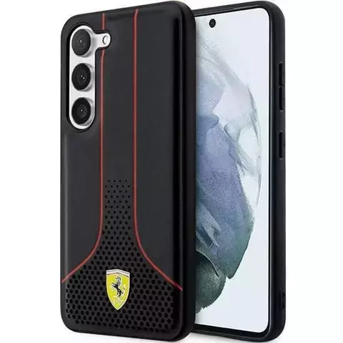 Ferrari Hülle für Samsung Galaxy S23 HardCase perforiert 296-P schwarz