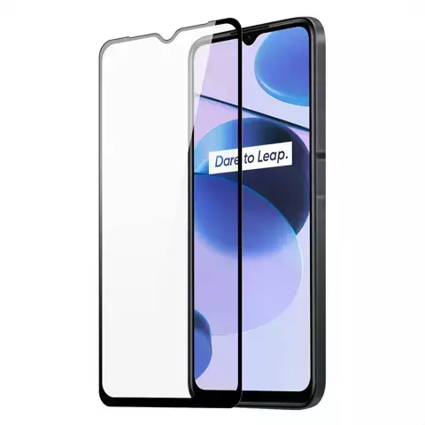 Gehärtetes Glas 9H Dux Ducis 9D gehärtetes Glas beständig gegen den gesamten Bildschirm mit Rahmen für Realme C35 schwarz (hüllenfreundlich)