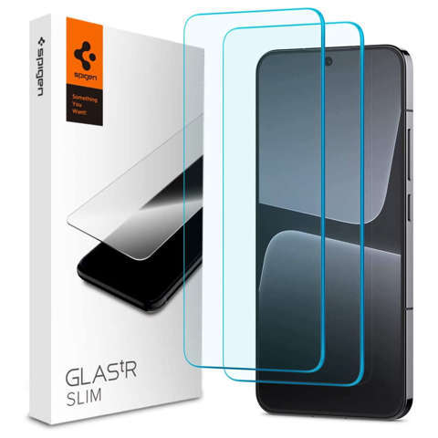 Gehärtetes Glas Spigen Glas.TR Slim 2er-Pack für Xiaomi 13 Clear