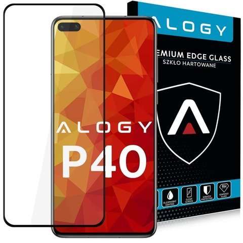 Glass Alogy Full Glue Hülle freundlich für Huawei P40 schwarz