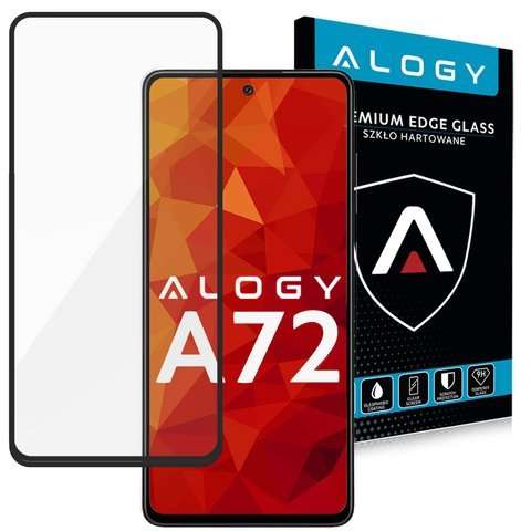 Glass Alogy Full Glue Hülle freundlich für Samsung Galaxy A72 Schwarz
