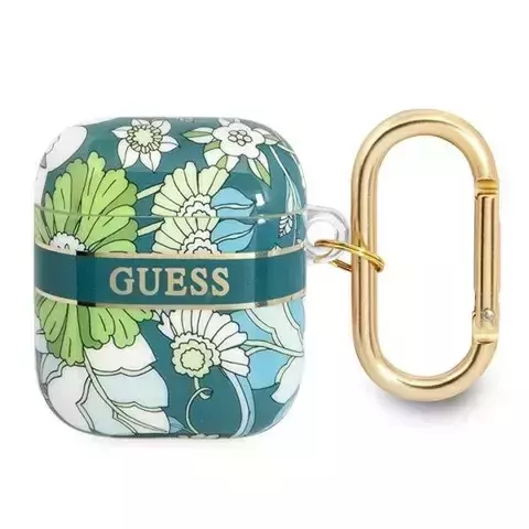 Guess GUA2HHFLN AirPods decken die zielony/grüne Flower Strap Collection ab