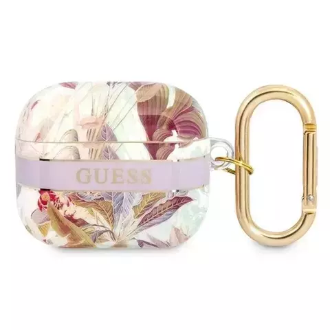 Guess GUA3HHFLU AirPods 3 Cover fioletowy/lila Flower Strap Collection